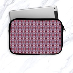 Ornate Oval  Pattern Red Pink Apple Ipad Mini Zipper Cases by BrightVibesDesign