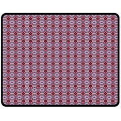 Ornate Oval  Pattern Red Pink Double Sided Fleece Blanket (medium)  by BrightVibesDesign