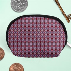 Ornate Oval  Pattern Red Pink Accessory Pouch (medium) by BrightVibesDesign