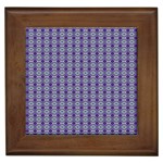 Ornate Oval Pattern Purple Green Framed Tiles Front