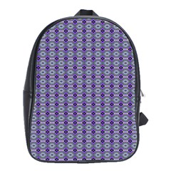 Ornate Oval Pattern Purple Green School Bag (Large)