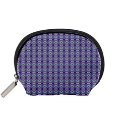 Ornate Oval Pattern Purple Green Accessory Pouch (Small)