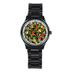 Tulips In April Stainless Steel Round Watch by Riverwoman