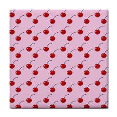 Kawaii Cherries Red Pattern Tile Coasters by snowwhitegirl