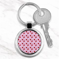 Kawaii Cherries Red Pattern Key Chain (round) by snowwhitegirl