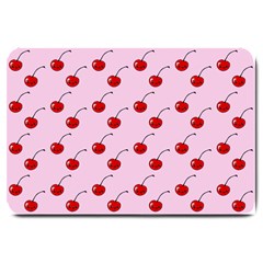 Kawaii Cherries Red Pattern Large Doormat  by snowwhitegirl