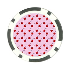 Kawaii Cherries Red Pattern Poker Chip Card Guard by snowwhitegirl