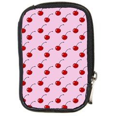 Kawaii Cherries Red Pattern Compact Camera Leather Case by snowwhitegirl