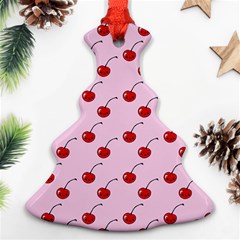 Kawaii Cherries Red Pattern Christmas Tree Ornament (two Sides) by snowwhitegirl