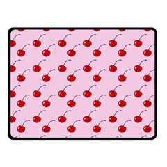 Kawaii Cherries Red Pattern Double Sided Fleece Blanket (small)  by snowwhitegirl