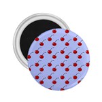 Kawaii Cherries Blue Pattern 2.25  Magnets Front