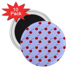 Kawaii Cherries Blue Pattern 2 25  Magnets (10 Pack)  by snowwhitegirl