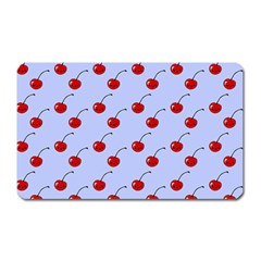 Kawaii Cherries Blue Pattern Magnet (rectangular) by snowwhitegirl