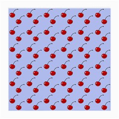 Kawaii Cherries Blue Pattern Medium Glasses Cloth (2 Sides) by snowwhitegirl