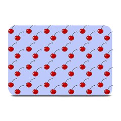 Kawaii Cherries Blue Pattern Plate Mats by snowwhitegirl