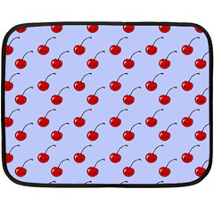 Kawaii Cherries Blue Pattern Fleece Blanket (mini) by snowwhitegirl