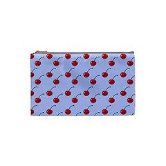 Kawaii Cherries Blue Pattern Cosmetic Bag (small) by snowwhitegirl