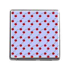 Kawaii Cherries Blue Pattern Memory Card Reader (square 5 Slot) by snowwhitegirl