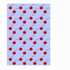 Kawaii Cherries Blue Pattern Large Garden Flag (two Sides)