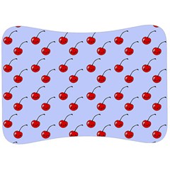 Kawaii Cherries Blue Pattern Velour Seat Head Rest Cushion by snowwhitegirl