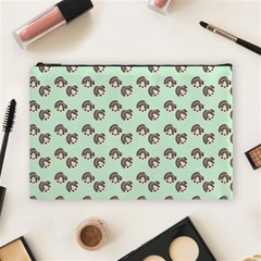 Kawaii Dougnut Green Pattern Cosmetic Bag (large) by snowwhitegirl