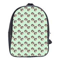 Kawaii Dougnut Green Pattern School Bag (large) by snowwhitegirl