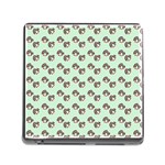 Kawaii Dougnut Green Pattern Memory Card Reader (Square 5 Slot) Front