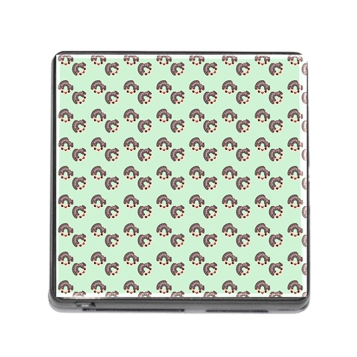 Kawaii Dougnut Green Pattern Memory Card Reader (Square 5 Slot)