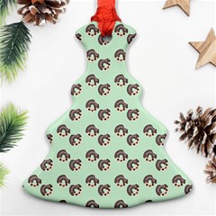 Kawaii Dougnut Green Pattern Ornament (christmas Tree)  by snowwhitegirl