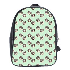 Kawaii Dougnut Green Pattern School Bag (xl) by snowwhitegirl