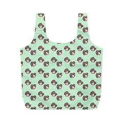 Kawaii Dougnut Green Pattern Full Print Recycle Bag (m) by snowwhitegirl