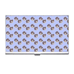 Kawaii Dougnut Blue Pattern Business Card Holder