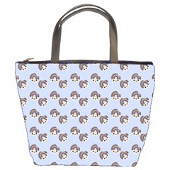 Kawaii Dougnut Blue Pattern Bucket Bag