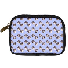 Kawaii Dougnut Blue Pattern Digital Camera Leather Case by snowwhitegirl