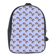 Kawaii Dougnut Blue Pattern School Bag (large) by snowwhitegirl