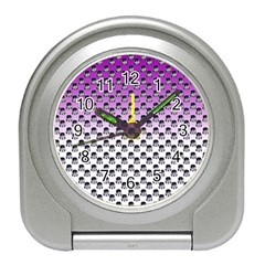 Forest Girl Gradient Purple Travel Alarm Clock by snowwhitegirl