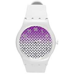 Forest Girl Gradient Purple Round Plastic Sport Watch (m) by snowwhitegirl