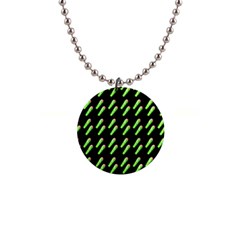 Ice Freeze Black Pattern 1  Button Necklace by snowwhitegirl