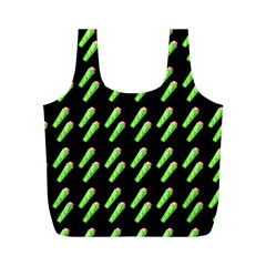 Ice Freeze Black Pattern Full Print Recycle Bag (m) by snowwhitegirl