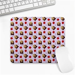 Doll And Cherries Pattern Large Mousepads by snowwhitegirl