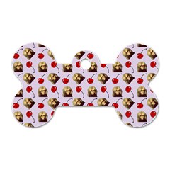 Doll And Cherries Pattern Dog Tag Bone (two Sides)