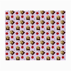 Doll And Cherries Pattern Small Glasses Cloth (2 Sides) by snowwhitegirl