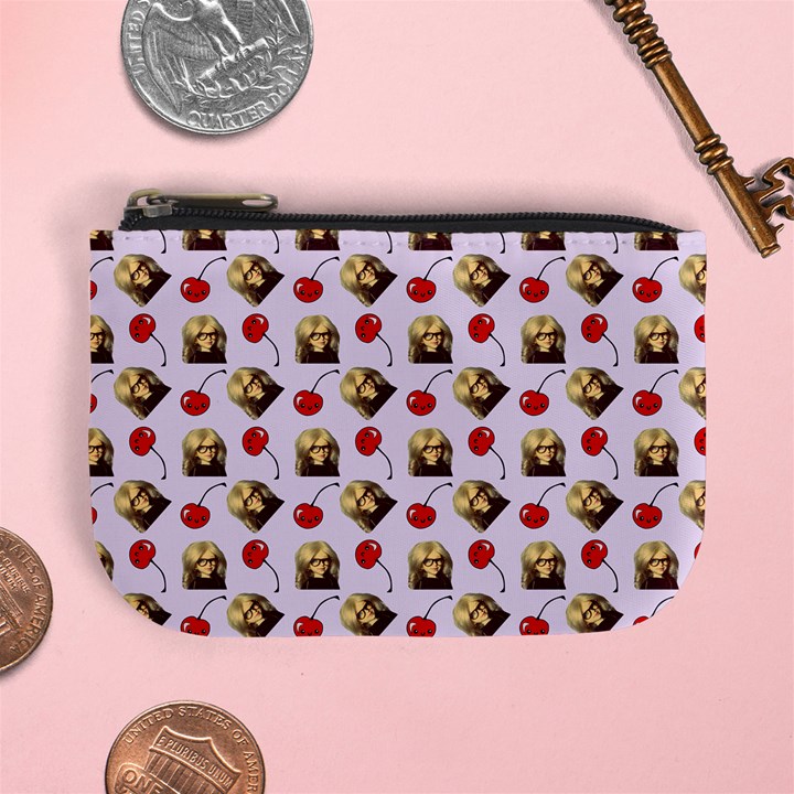 Doll And Cherries Pattern Mini Coin Purse