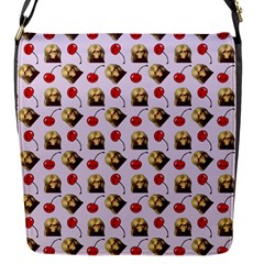 Doll And Cherries Pattern Flap Closure Messenger Bag (s) by snowwhitegirl