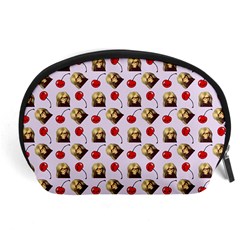 Doll And Cherries Pattern Accessory Pouch (large) by snowwhitegirl