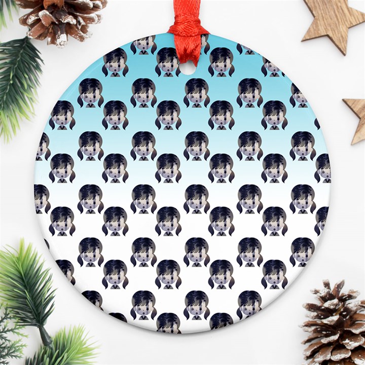 Forest Girl Gradient Blue Ornament (Round)