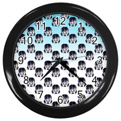 Forest Girl Gradient Blue Wall Clock (black) by snowwhitegirl