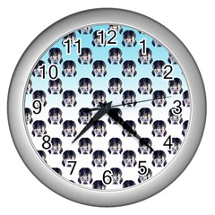 Forest Girl Gradient Blue Wall Clock (silver) by snowwhitegirl