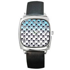 Forest Girl Gradient Blue Square Metal Watch by snowwhitegirl