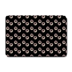 Kawaii Dougnut Black Pattern Small Doormat  by snowwhitegirl